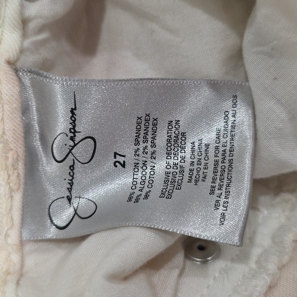 Jessica Simpson Forever Low Rise Tie-Dye Pink and Cream Jeans. Size 27. NWT - Picture 5 of 7